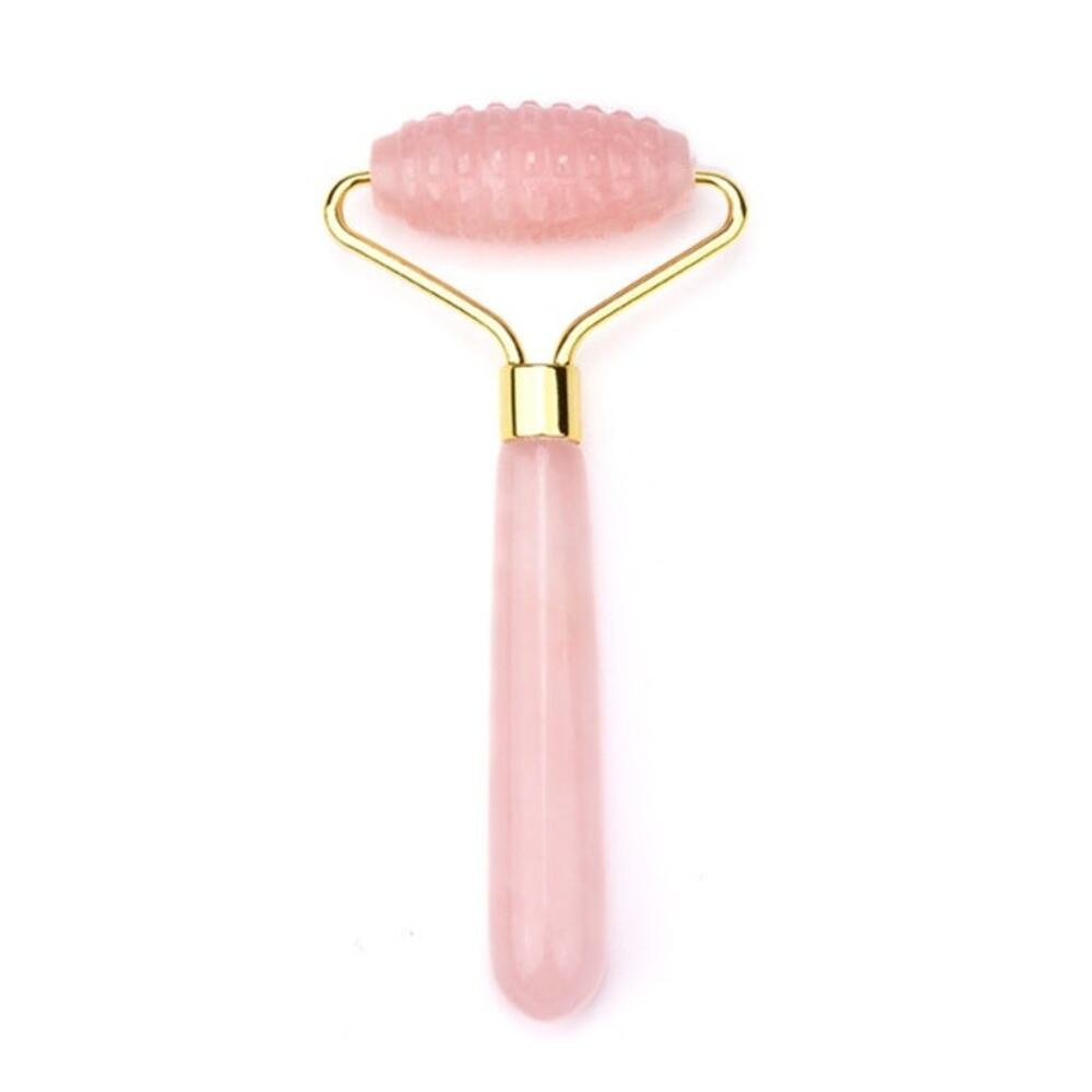 CJB Cecily Braden Luxury Rose Quartz Spike Roller Facial Massage Skin Care - Picture 4 of 4